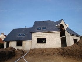 Vue maison extérieur construction